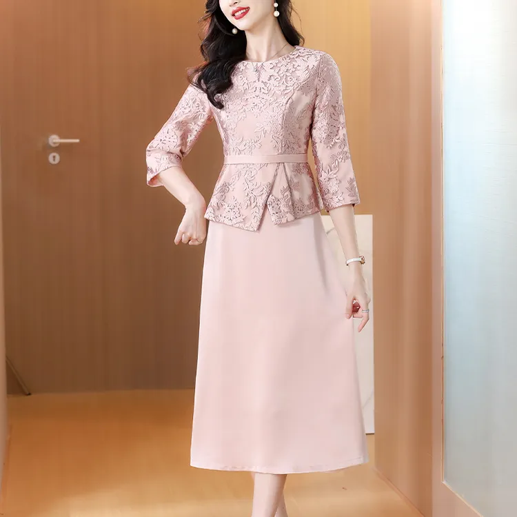 高端喜婆婆婚宴装礼服高贵2025新款轻妈妈参加婚礼连衣裙洋气