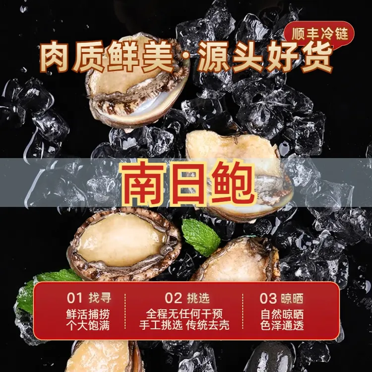鲍鱼肉冰鲜速冻锁鲜一斤装去壳去脏 高档海鲜福建南日鲍顺丰包邮