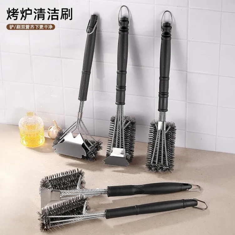 烧烤炉专用钢丝刷大号长柄带铲刀清洗工具商用家用多功能长柄刷子