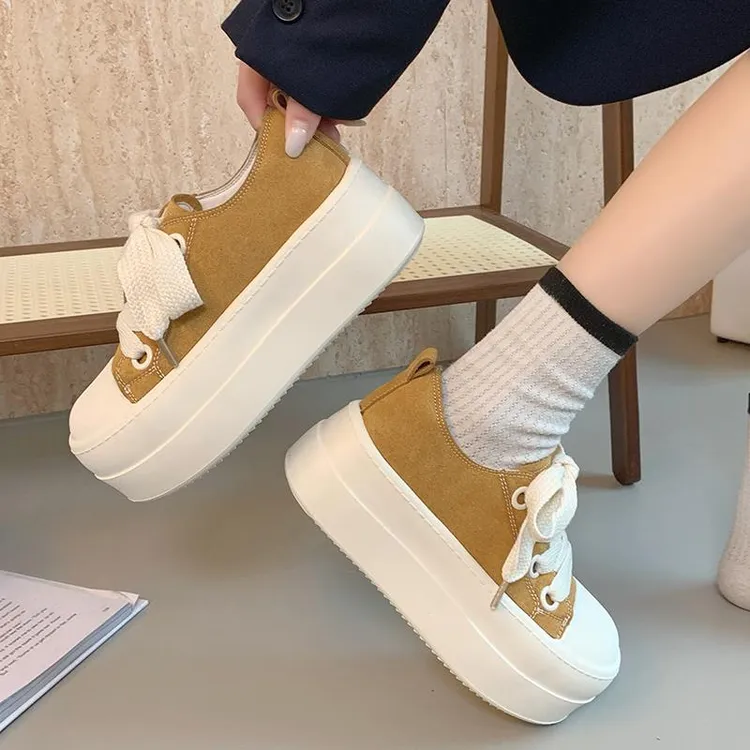 大头鞋子女新款爆款春季百搭丑萌帆布鞋松糕厚底休闲运动板鞋