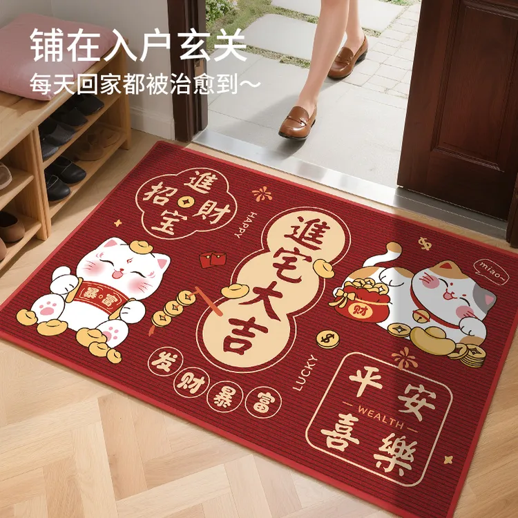 入户门地垫进门大门口脚垫2025新款家用防滑垫子红色门垫玄关地毯