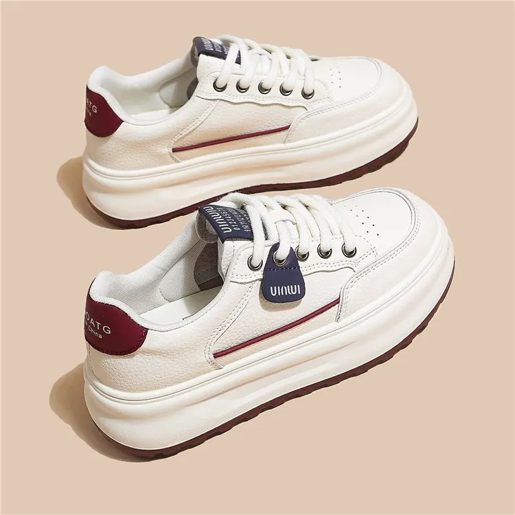 私魅春秋季新品透气网红时尚女鞋潮流ins百搭休闲厚底增高小白鞋