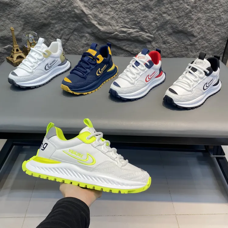 春秋新款低帮系带厚底舒适百搭男士休闲运动鞋商品图