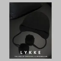 LYKKE 25新款纯羊毛护耳带毛球保暖显脸小包头针织毛线帽-E437