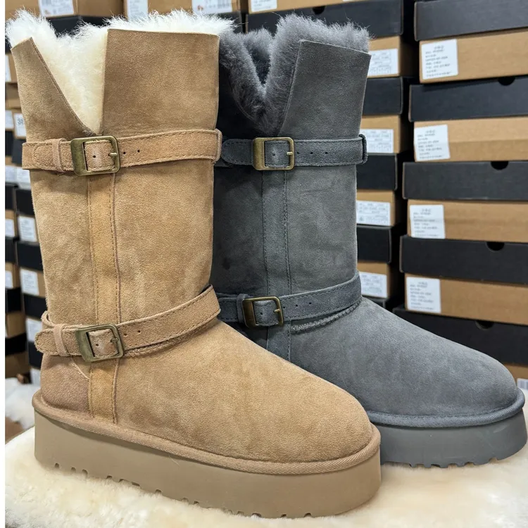 大骑士款羊皮毛一体女保暖雪地靴