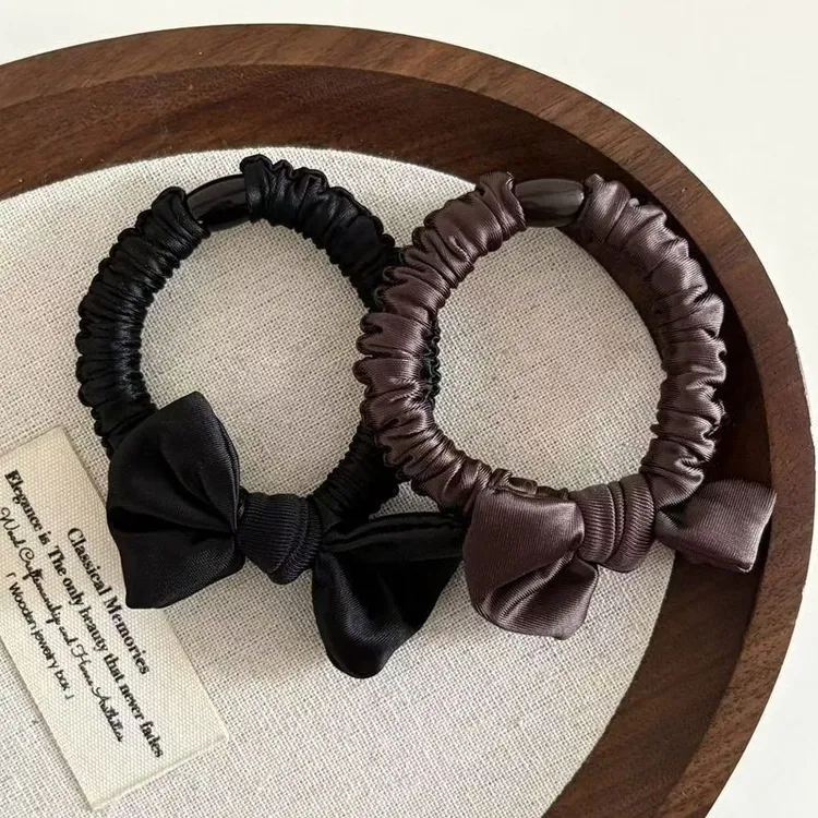 韩国简约蝴蝶结小肠发圈头绳扎头发皮筋高级感基础款2025新款发饰