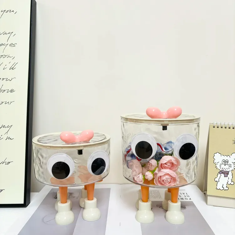 大容量收纳盒带盖防尘发饰皮筋头绳发卡发夹桌面整理盒收纳桶可爱