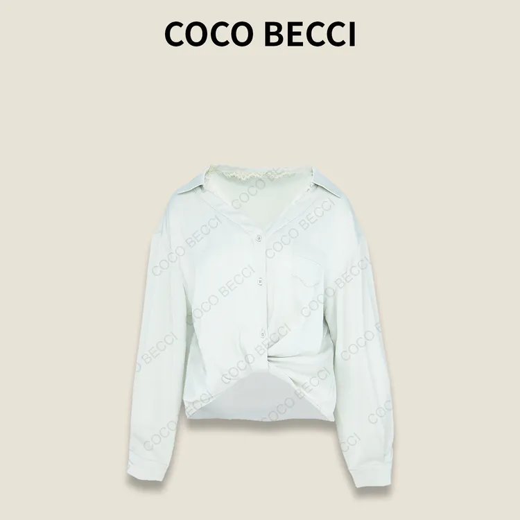 COCO BECCI【流光主义】醋酸气质假两件衬衫女YT25JS110010