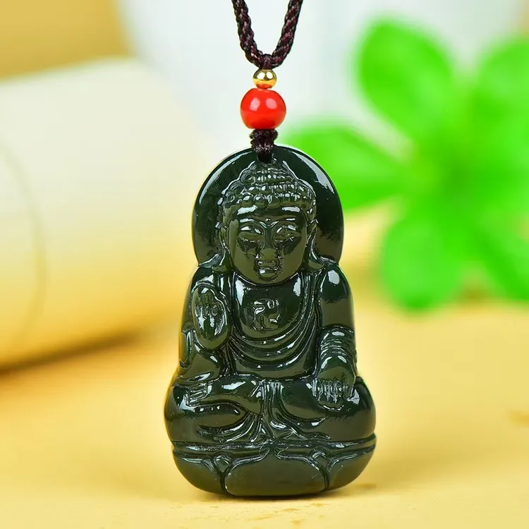 正品和田玉生肖羊猴大日如来吊坠挂件男女款大日如来佛玉坠挂件