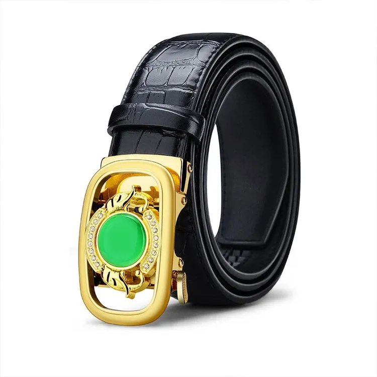 ClorisKelsey休闲皮带男款自动扣腰带时尚男士皮带鳄鱼纹百搭