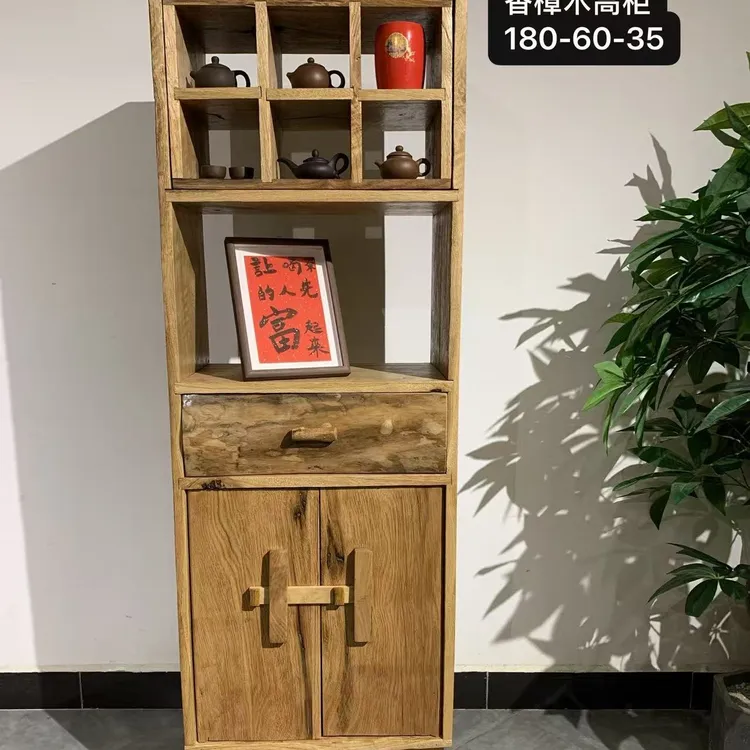 香樟木民宿风原木立柜