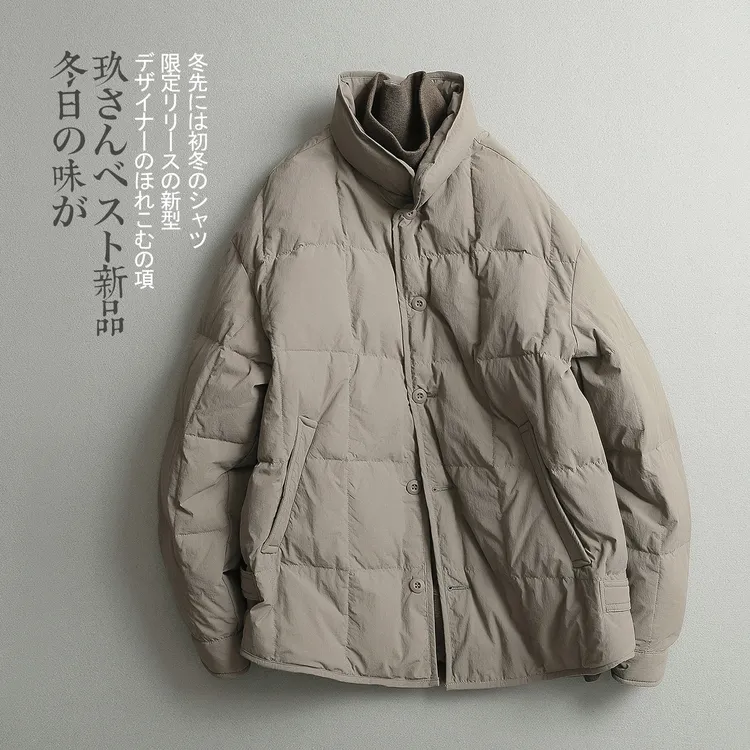 【见川】冬季立领单排扣羽绒服 男