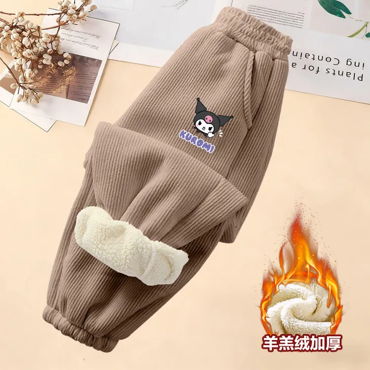 女童洋气运动裤秋冬季新款儿童裤子灯芯绒裤加绒加厚百搭休闲长裤