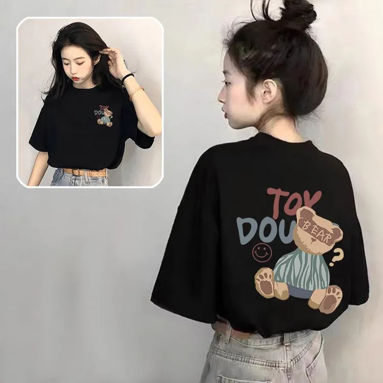 中大女童卡通短袖t恤女2025夏季新款爆款百搭体恤设计感小众上衣