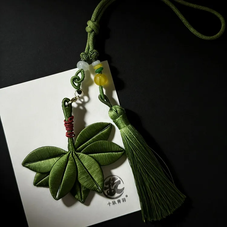 去晦气柚子叶 十玖青羽手创原创非遗簪花古风新中式汉服发夹饰品