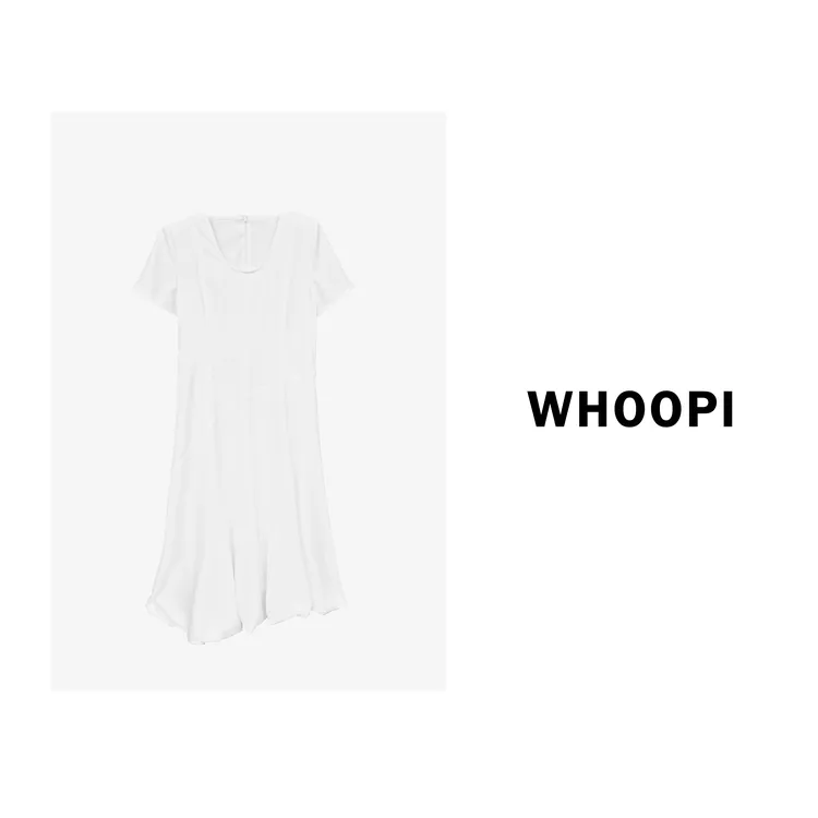【Whoopi】【白月颂歌】设计感弹力蓬松立体螺旋花苞连衣裙