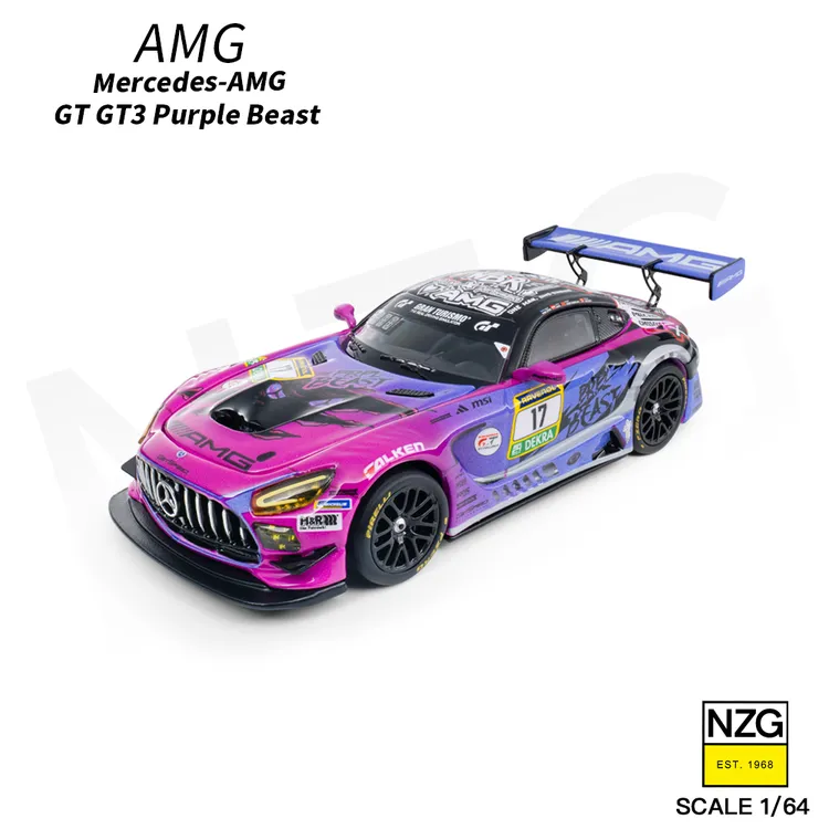 【现货】Kilo 1:64 奔驰AMG GT3 EVO 17紫色怪兽纽博格林 合金车模