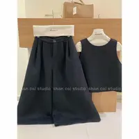 杉菜shancai丨（小钱风）100绵羊毛马甲8分裤冬季