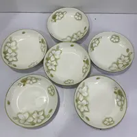 黄金叶碟子釉下盘子家用套装高颜值圆盘菜盘A2