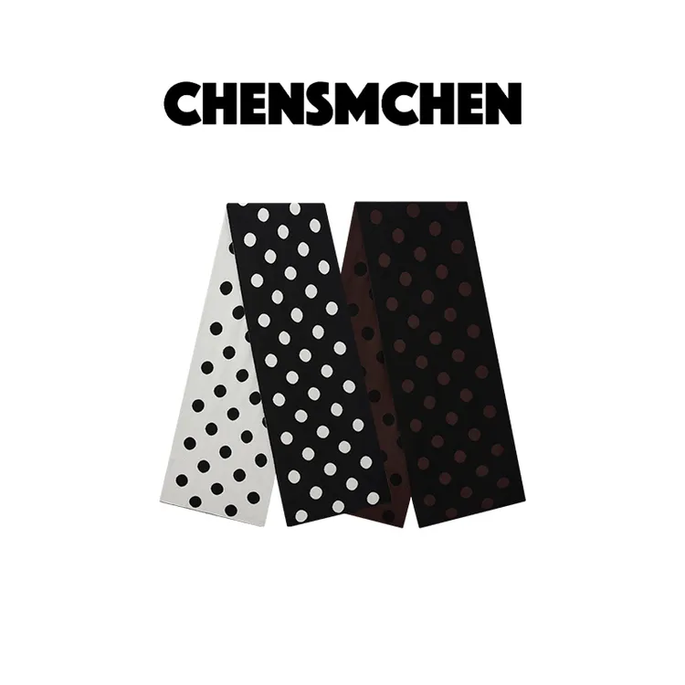 CHENSMCHEN 【双面波点】100绵羊毛时尚双面双色波点围巾CSS11741LC