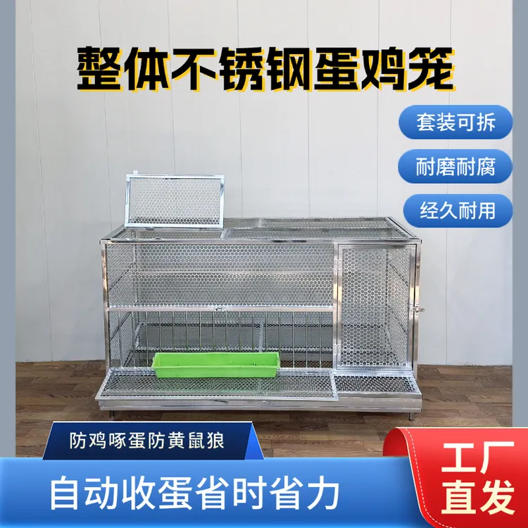 不锈钢蛋鸡笼自动滚蛋防鸡啄加密网孔户外防黄鼠狼养殖鸡笼子