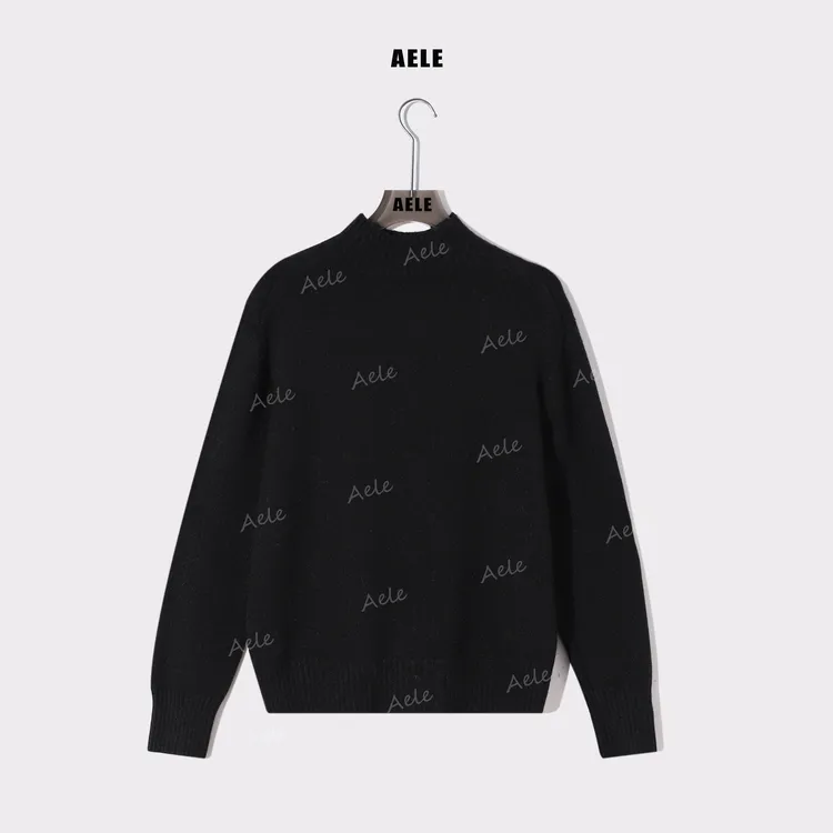 AELE针织半高领长袖保暖衫打底纯色女装百搭毛衣 X855 3911 AD