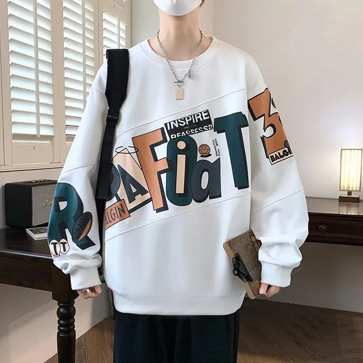 2025新款长袖恤男春秋季青少年潮牌卫衣初中高中学生大童打底衫