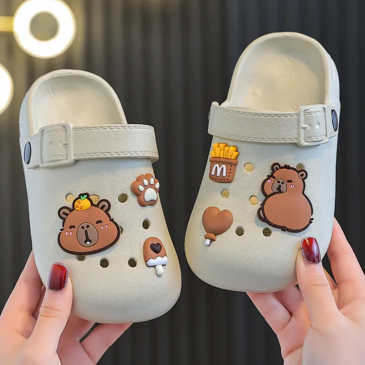 夏季新款儿童EVA博肯卡皮巴拉拖鞋男童女童洗澡室内浴室宝宝居家
