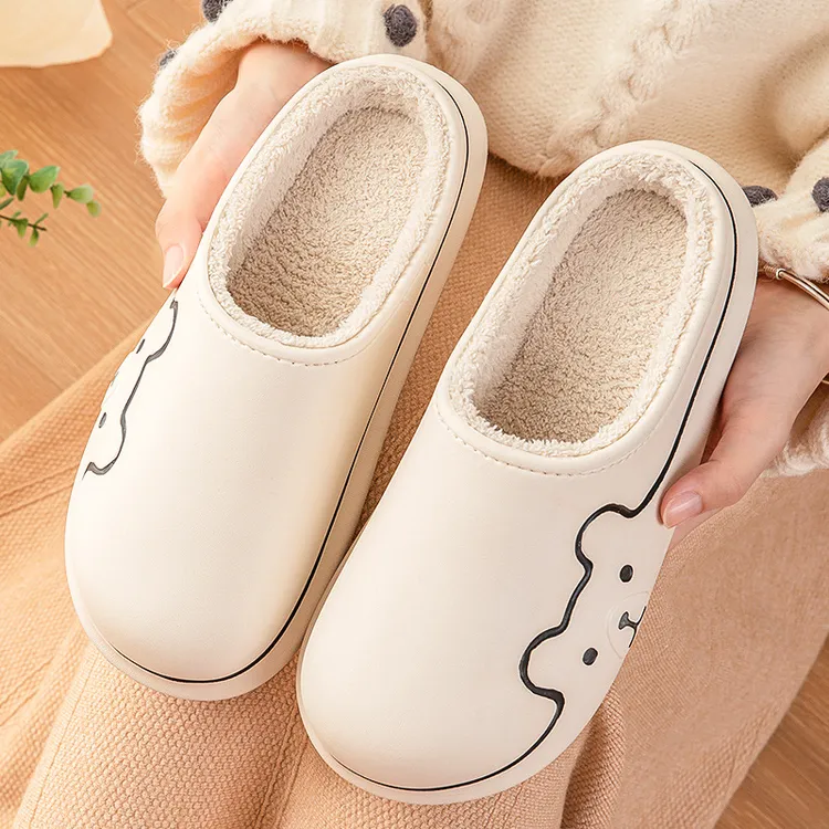 冬季新款热销包头勃肯保暖毛毛绒棉拖鞋女居家防滑防水棉拖男外穿