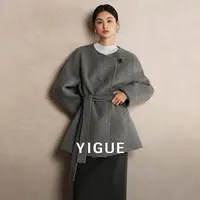 【亦谷】全羊毛中灰呢子外套女2025秋冬季新款气质上衣G5WAN570-1