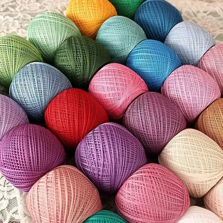 6号强捻蕾丝细纯棉线手工编织毛衣披肩围巾勾diy玩偶花宝宝毛线团