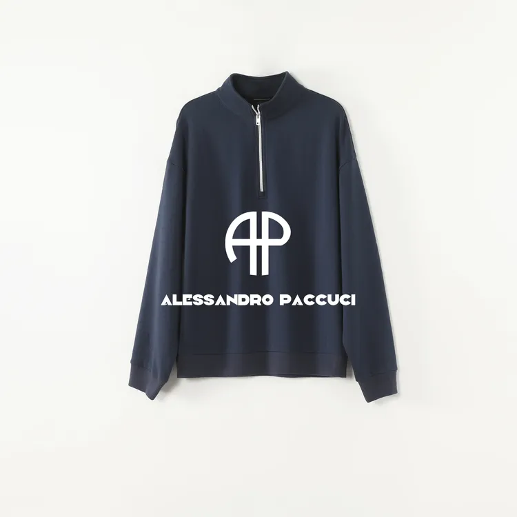 AP洛哥53171TW 黑标/纯棉立领半拉链两色宽松时尚百搭简约卫衣