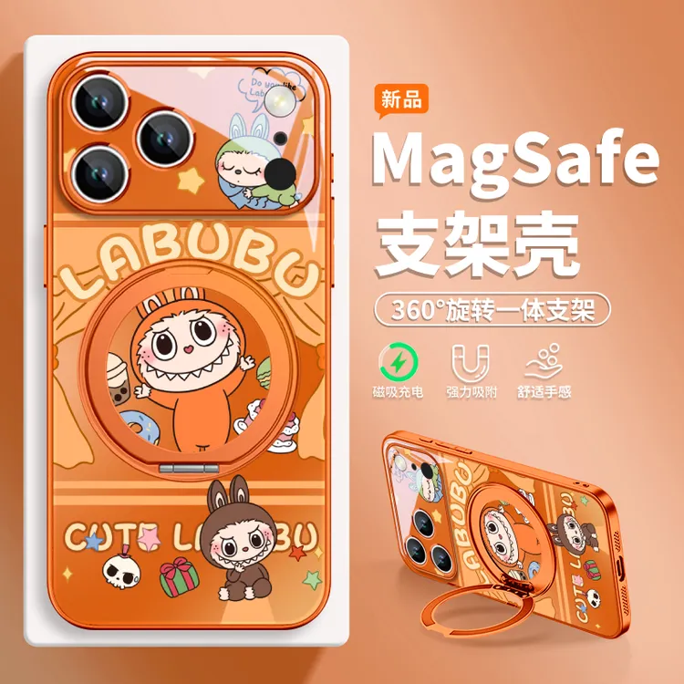 可爱拉布布适用苹果17pro手机壳华为pura80/mate70磁吸支架小米15