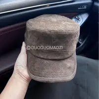 版型超正~高级氛围感复古麂皮绒报童帽秋冬时髦韩系显脸小马术帽