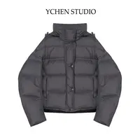 YCS【小泡芙】冬季新款连帽短款羽绒服落肩袖宽松保暖外套OTA1819