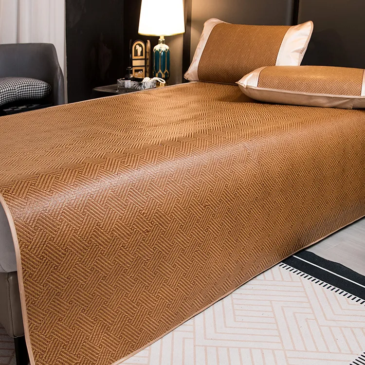 夏天冰丝凉席1.8米双人1.5米家用竹席藤席可折叠90草席子透气亲肤