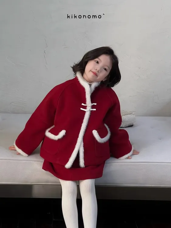 KIKONOMO呢料棉短套装