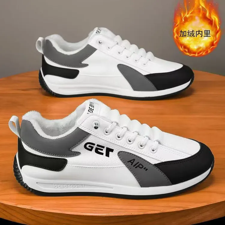 单棉同款休闲男鞋潮流板鞋2025秋冬新款加绒保暖轻便百搭工作鞋29