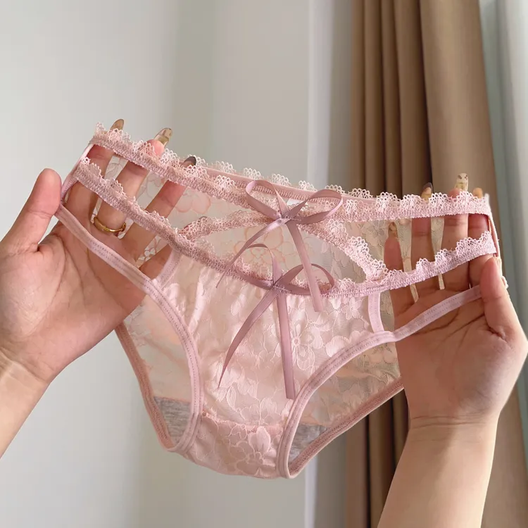 丝镂风情*新款性感蕾丝内裤女纯欲镂空舒适透气蝴蝶结女生三角裤