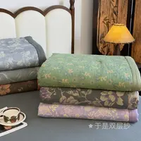 【李官奇】夏凉被空调被双层纱色织大提花大豆夏被柔软透气亲肤