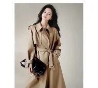 A风衣女2025春秋新款高级气质休闲收腰宽松中长款过膝英伦风外套