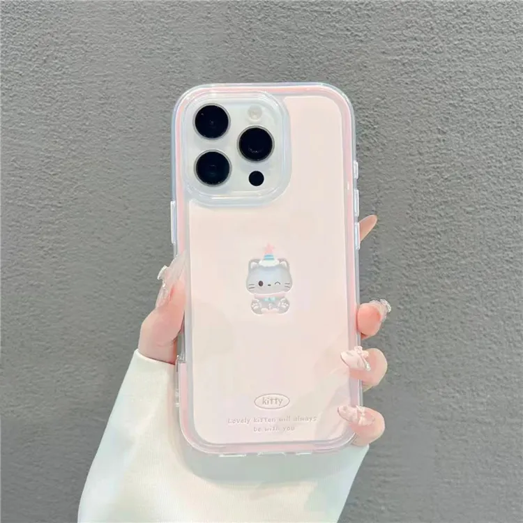 BANCA镂空小猫三合一炫彩适用苹果iPhone17手机壳华为vivoppo小米商品图