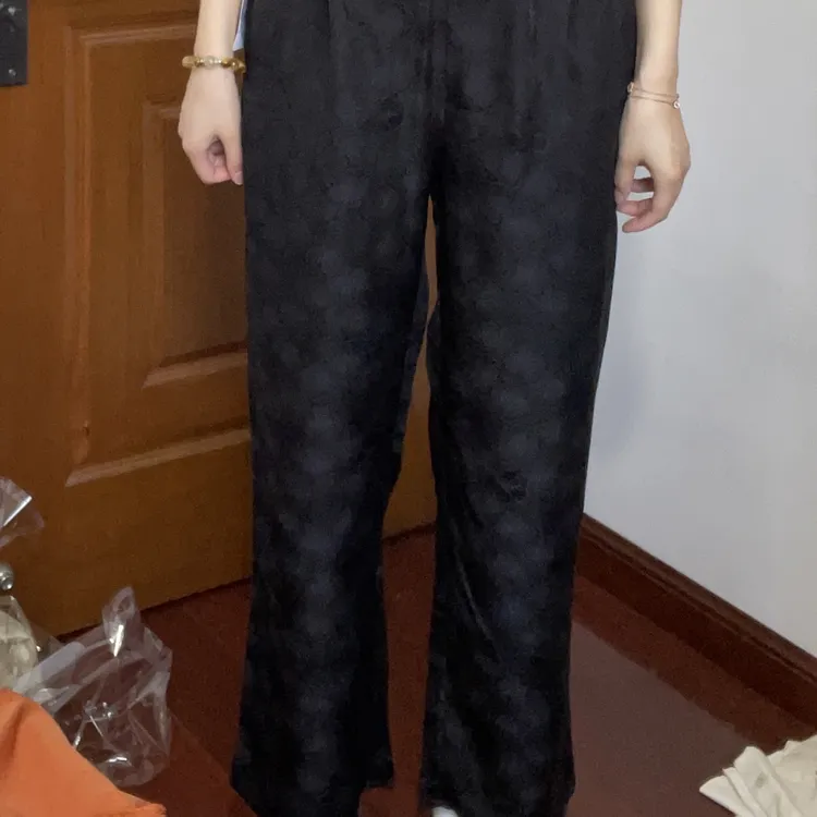 桑蚕丝杭萝花萝多色显瘦显高休闲百搭直筒裤