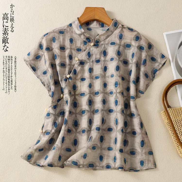 LaChapelle/拉夏贝尔中国风年轻款新中式日常改良茶服禅意上衣碎
