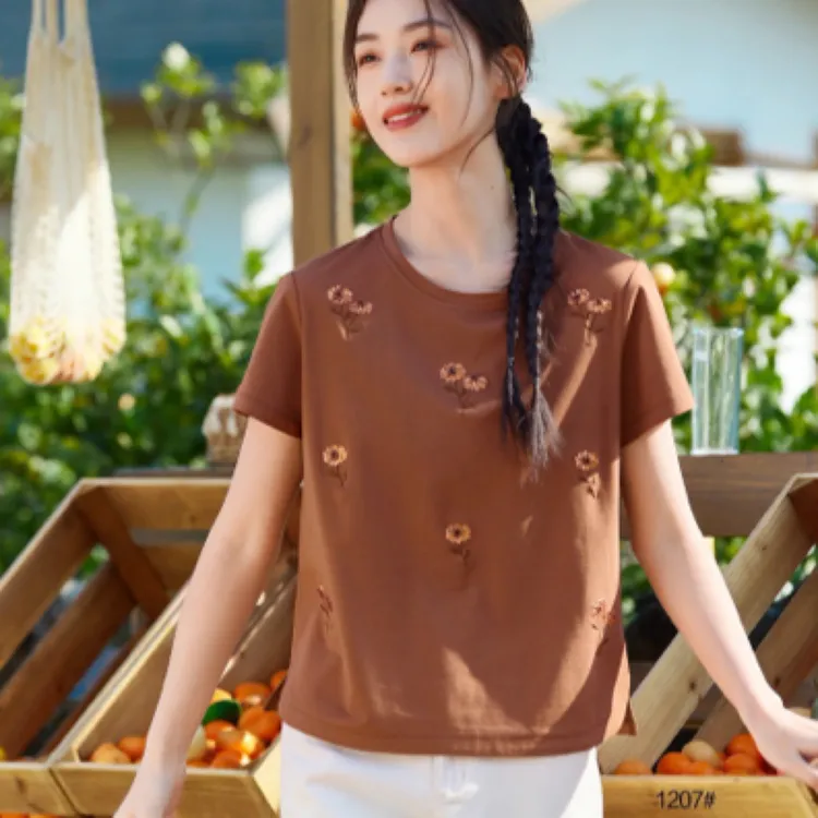 薄款中老年女装遮肉显瘦翻领休闲小衫夏季舒适上衣