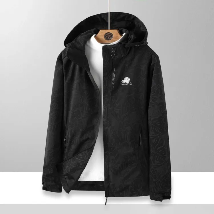 保罗【春秋上新】男士冲锋大码暴雨旅行登山运动旅行外套帽子可拆卸