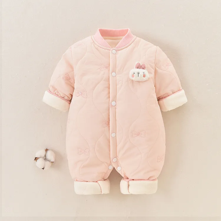 婴儿衣服秋冬棉衣棉服新生儿加厚夹棉连体衣哈衣宝宝外出服冬装