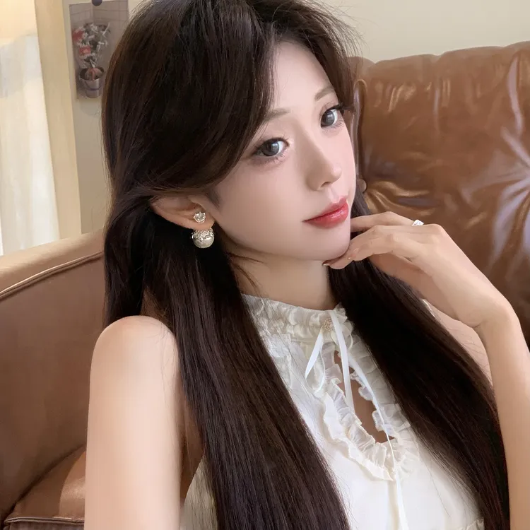 FULL GIRLISH耳环02546花朵珠珠森系耳钉耳饰