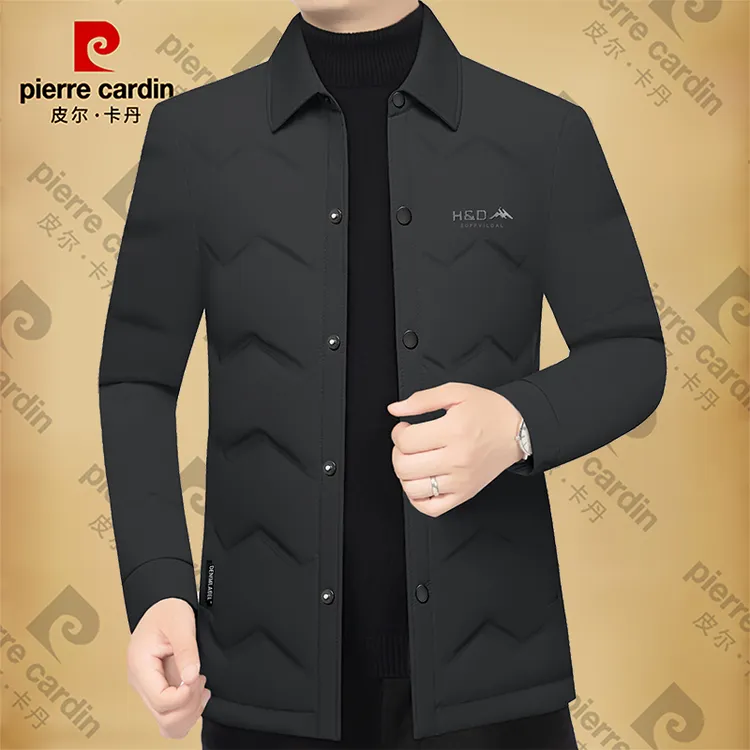 皮尔卡丹男士新款高档翻领羽绒服保暖鸭绒男装外套上衣时尚潮爆款