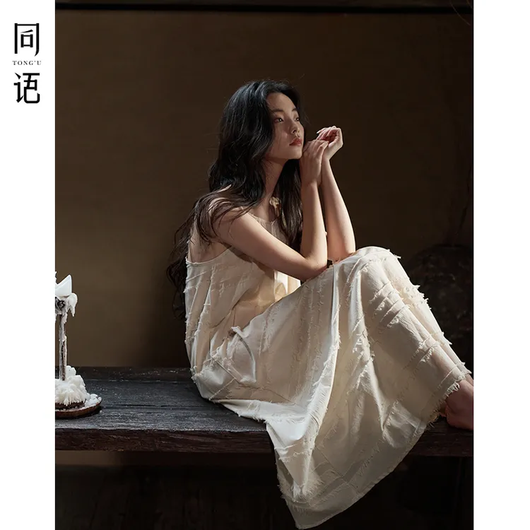 同语25年新款睡裙性感女夏季100全棉吊带睡衣夏天纯棉睡裙家居服
